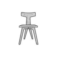 chaise séance en bois ligne art illustration Créatif conception vecteur
