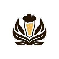 artisanat Bière verre et malt Brasserie logo conception vecteur, avec lotus fleur logo. vecteur conception modèle de lotus Icônes