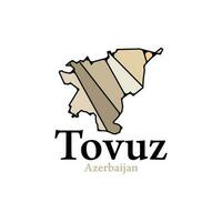 logo de le ville de tovuz carte illustration modèle conception, carte graphique Azerbaïdjan Région carte vecteur