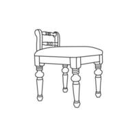 vanité chaise logo isolé signe symbole vecteur illustration, moderne et classique meubles logo conception