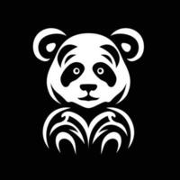 Panda tatouage blanc sur noir Contexte vecteur illustration.