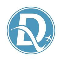 lettre ré air Voyage logo conception modèle. ré lettre et avion logo conception icône vecteur. vecteur