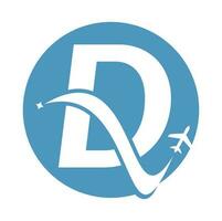 lettre ré air Voyage logo conception modèle. ré lettre et avion logo conception icône vecteur. vecteur