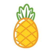 ananas fruit icône mignonne dessin animé vecteur illustration