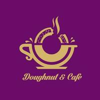 Donut café logo symbole. vecteur