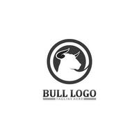 tête de buffle de taureau, vache, vecteur de conception de logo de mascotte animale pour buffle de corne de sport, animal, mammifères, logo de tête, sauvage, matador