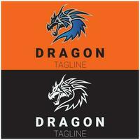 dragon logo art bien moderne vecteur