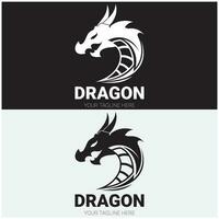 dragon logo art bien moderne vecteur