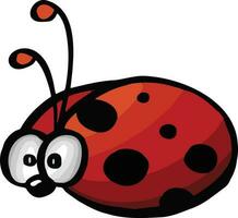 symbole coccinelle rouge scarabée dessin animé vecteur