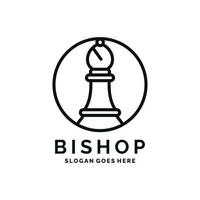 évêque échecs logo conception vecteur illustration