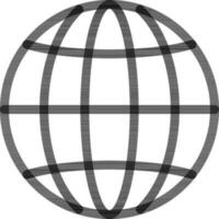noir ligne art globe icône dans plat style. vecteur