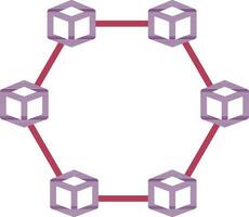 blockchain icône dans rose et violet couleur. vecteur