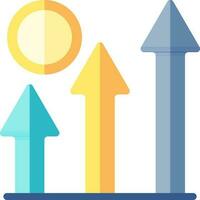 financier croissance graphique icône dans multicolore. vecteur