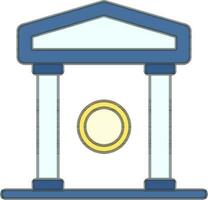 illustration de banque icône dans bleu et Jaune couleur. vecteur