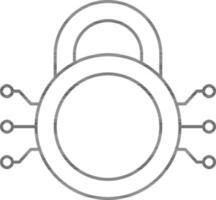 cyber Sécurité icône ou symbole dans ligne art. vecteur