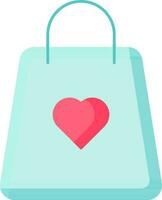 illustration de achats sac avec cœur icône dans bleu et rose couleur. vecteur