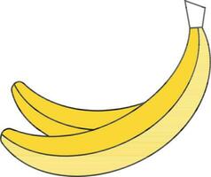 Jaune banane icône dans plat style. vecteur