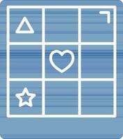 zingue ou bingo icône dans bleu et blanc couleur. vecteur