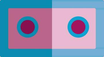 plat style cassette dans rose et bleu couleur. vecteur