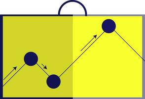 bleu croissance graphique présentation sur Jaune planche. vecteur