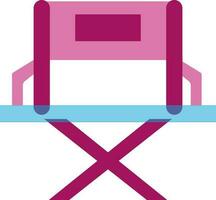 réalisateur chaise dans rose et bleu couleur. vecteur