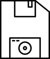 souple disque icône ou symbole dans noir ligne art. vecteur