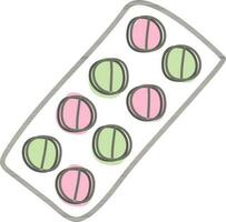 plat illustration de tablette pilules paquet. vecteur