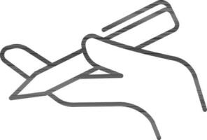 ligne art illustration de main en portant stylo icône. vecteur