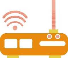 Orange routeur icône avec Wifi signe. vecteur