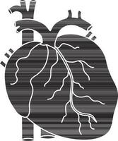 Humain cœur image à l'intérieur corps dans glyphe style. vecteur