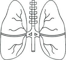 illustration de poumons icône à l'intérieur corps dans accident vasculaire cérébral style. vecteur