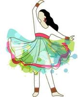 illustration de Jeune fille dans dansant pose. vecteur