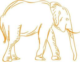 plat ligne art illustration de un l'éléphant. vecteur