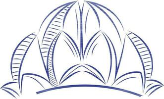 lotus temple icône dans bleu couleur. vecteur