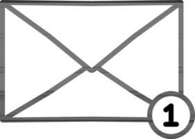 email icône ou symbole dans noir ligne art. vecteur