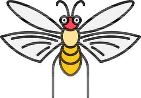 dessin animé abeille icône dans Jaune et gris couleur. vecteur