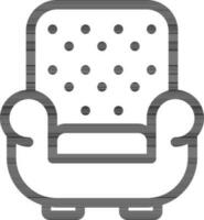 mince ligne art canapé chaise icône sur blanc Contexte. vecteur