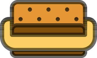 isolé canapé icône dans marron et Jaune couleur. vecteur