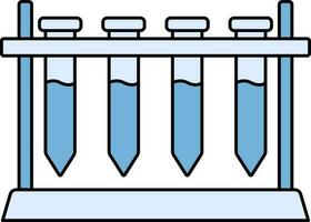 plat style tester tube grille icône dans bleu couleur. vecteur