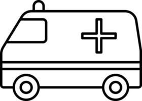 ligne art illustration de ambulance icône. vecteur