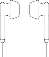 écouteur icône dans noir ligne art. vecteur
