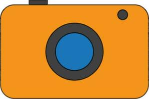 Orange Couleur avec accident vasculaire cérébral style de caméra icône pour Capturer photo. vecteur