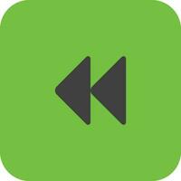 rembobiner bouton icône dans vert Contexte pour multimédia. vecteur