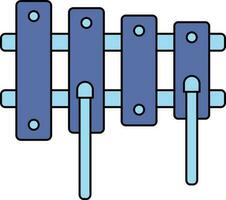 xylophone icône dans bleu couleur. vecteur