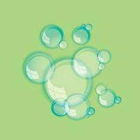 transparent bulles sur vert Contexte. vecteur