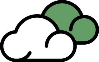 des nuages icône dans vert et blanc couleur. vecteur
