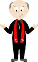dessin animé personnage de catholique prêtre. vecteur