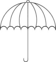 plat style parapluie icône dans noir contour. vecteur