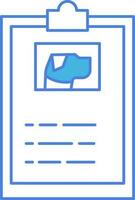 animal adopter papier ou presse-papiers icône dans bleu contour. vecteur