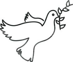 accident vasculaire cérébral style de signe de Pigeon olive feuille icône. vecteur